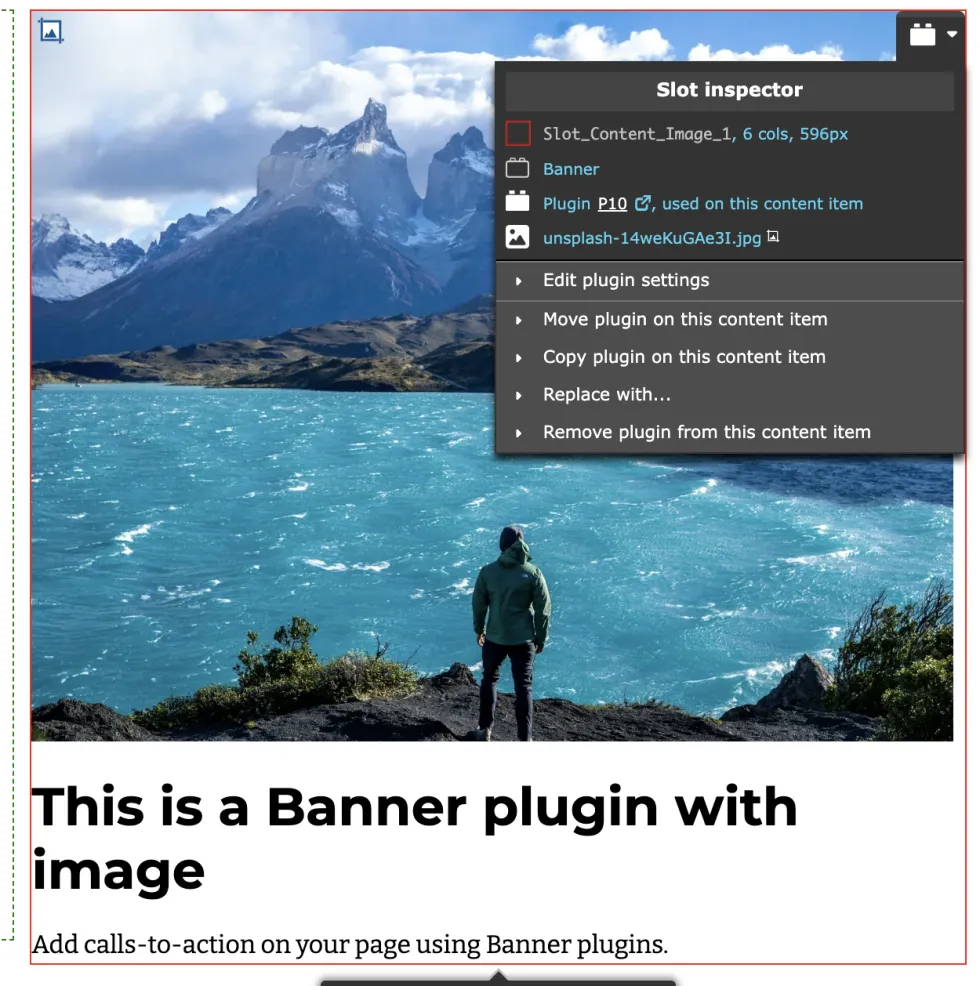 Zenario banner slot inspector