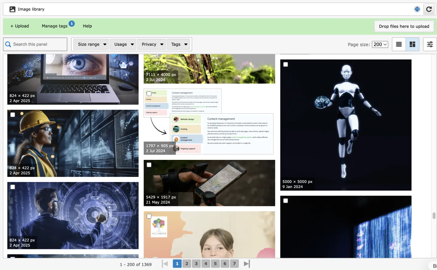 Image Library With New Pinterest Style View