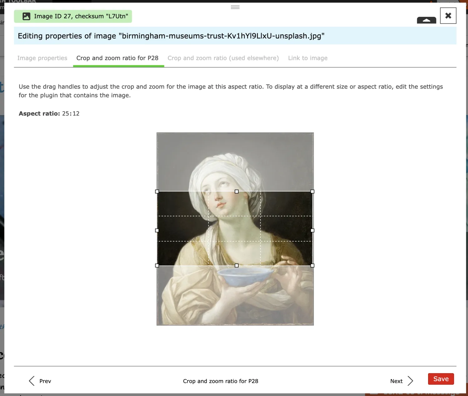 Zenario cropt and zoom interface