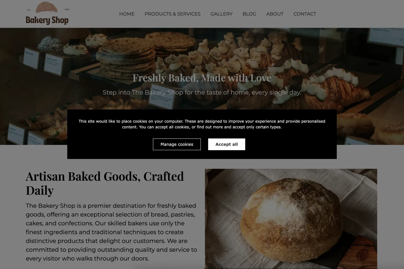 Zenario website showing Explicit cookies consent popup
