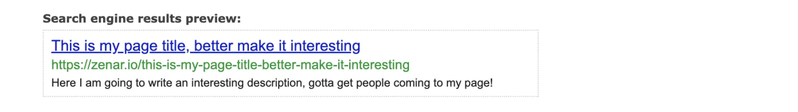 Example Of A Search Engine Results Preview