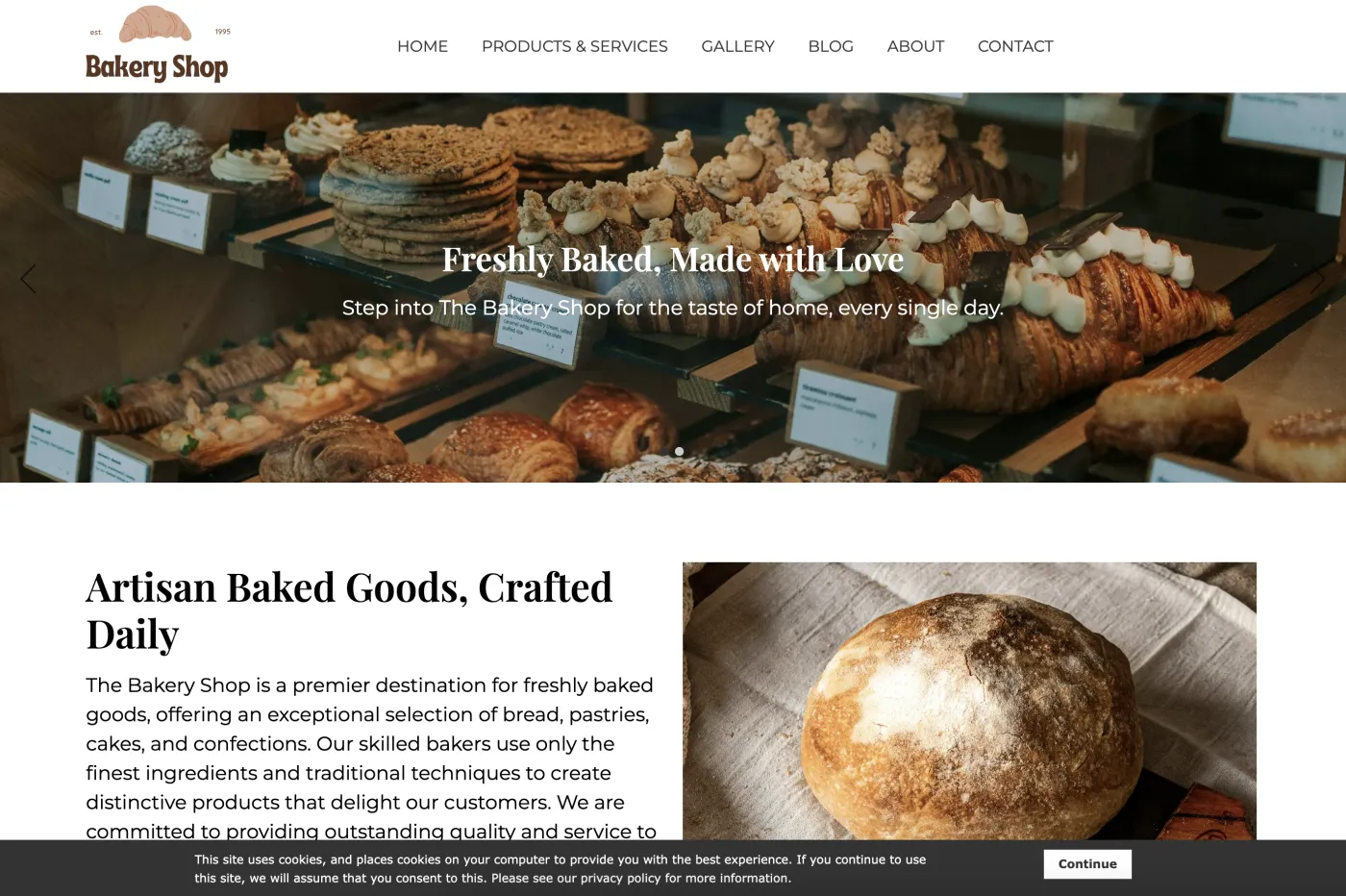 Zenario website showing Implied cookies consent popup